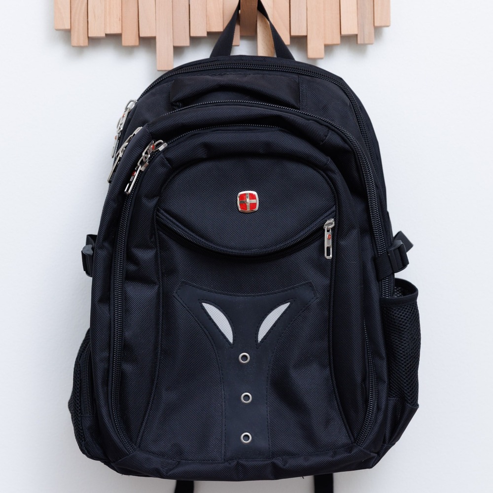 Swiss Gear Laptop Backpack Black Travel School Bag Multi Compartment
